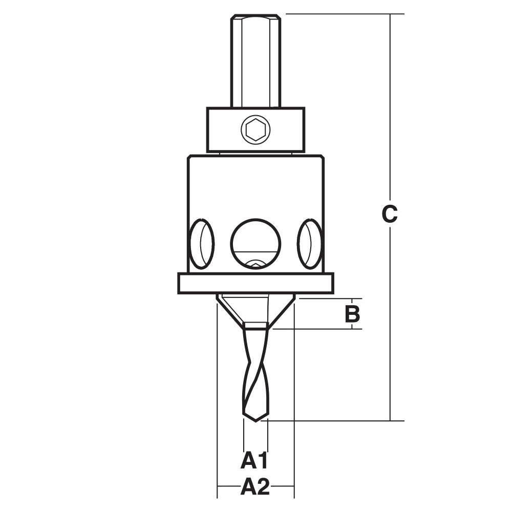 Carbitool Drill Countersink #9 Gauge with Ball Bearing Depth Stop