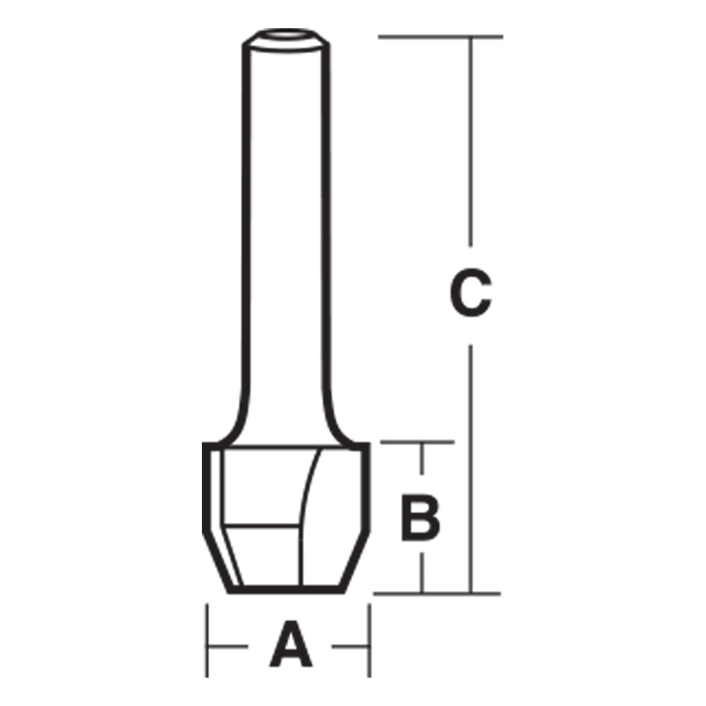 Carbitool 2 Flute,Carbide Tipped Combination Flush & 22° Bevel M12 1/4 Inch Shank Trimming Bit