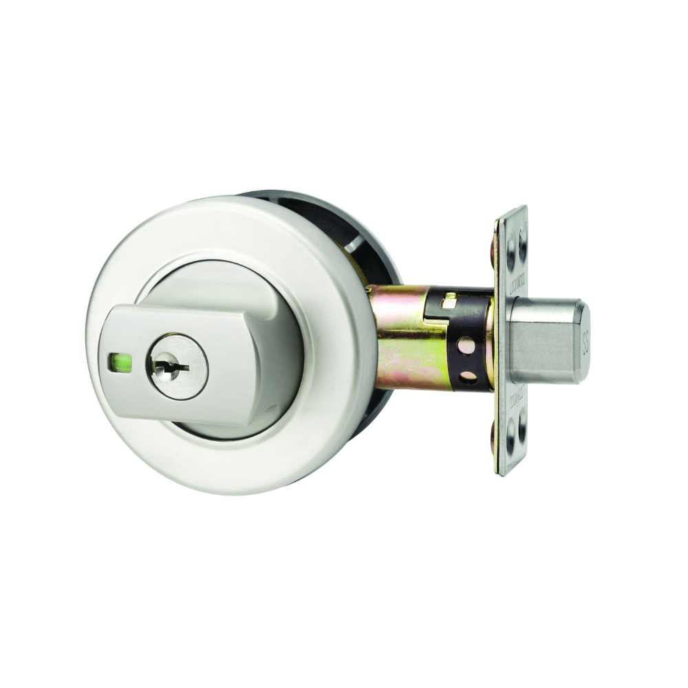 Lockwood 005 Double Cylinder Round Deadbolt Satin Chrome Pearl