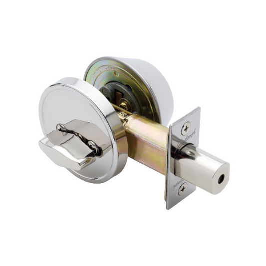 Gainsborough Round Single Cylinder Deadbolt - Polished Stainless