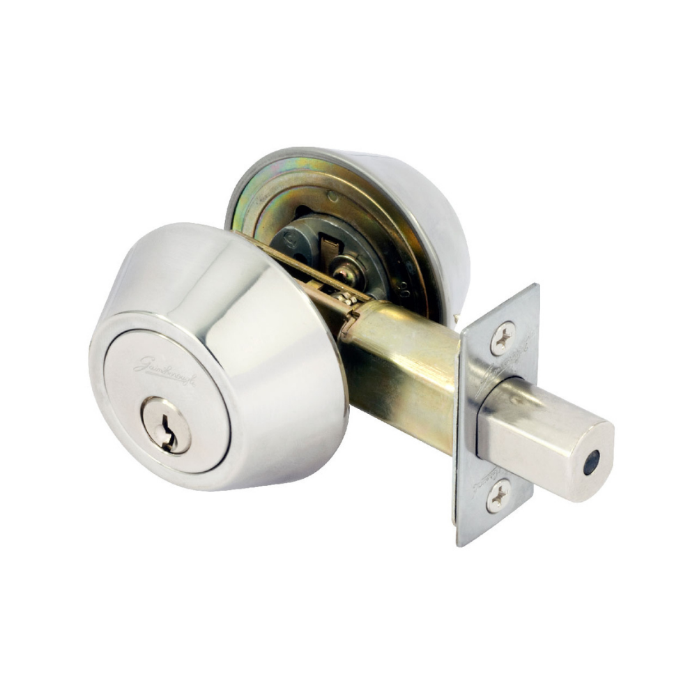 Gainsborough 550 Round Double Cylinder Deadbolt - Polished Stainless