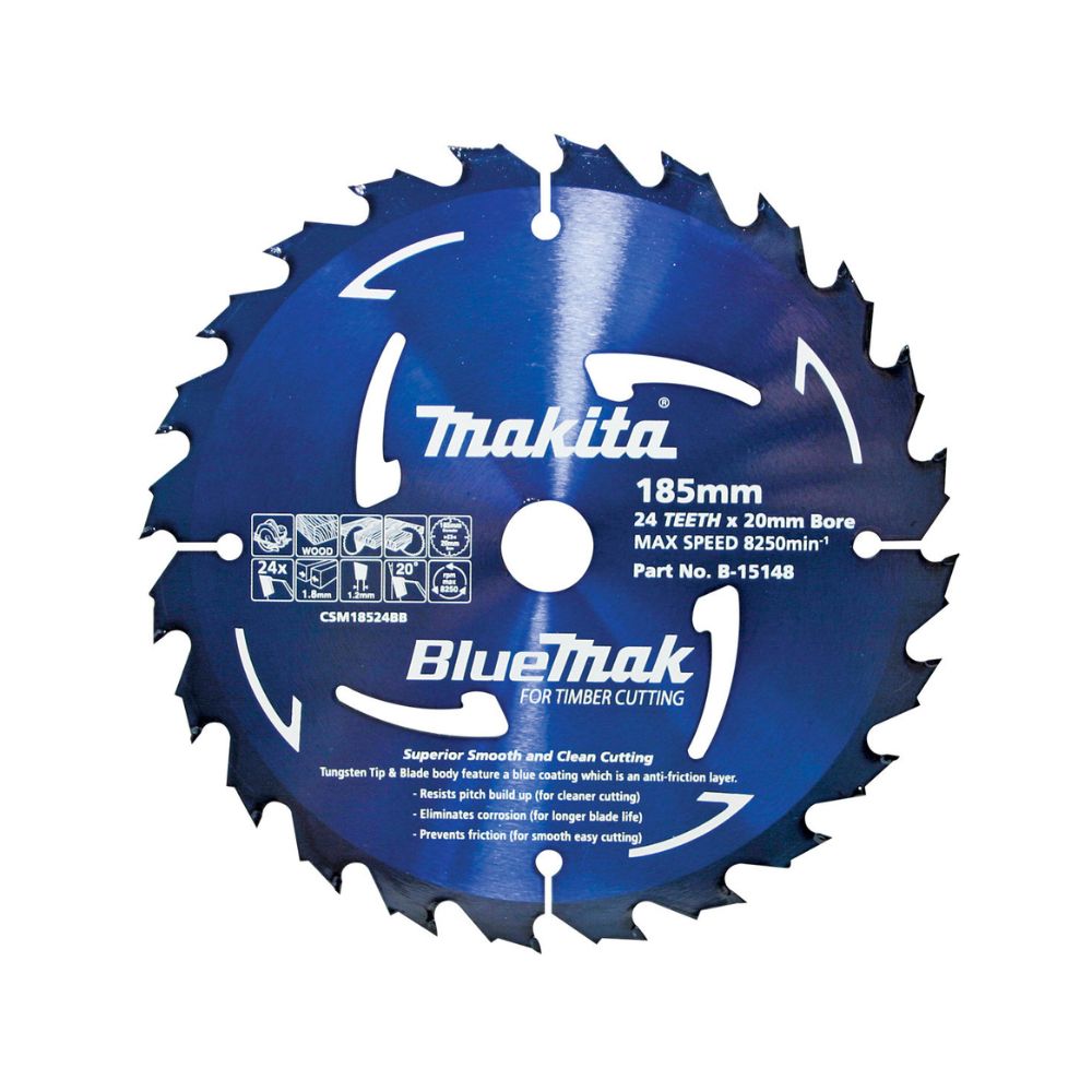 Makita Bluemak Circular Saw Blade 185mm 24T TCT