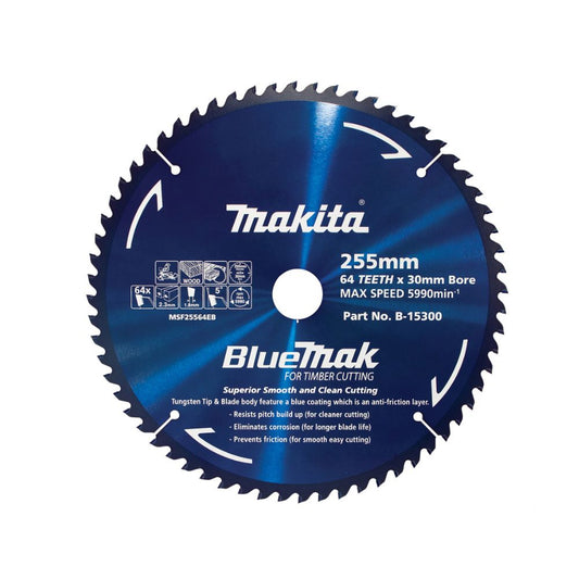 Makita BlueMak Circular Saw Blade 255mm 64T TCT