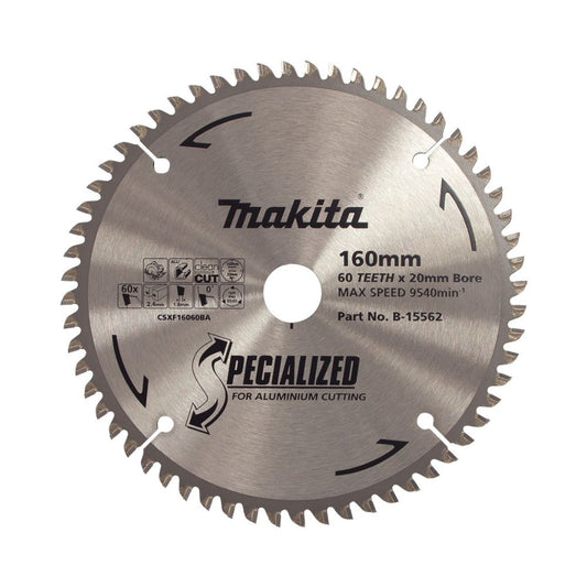 Makita Aluminium Saw Blade TCT 160 mm X 20 mm X 60T