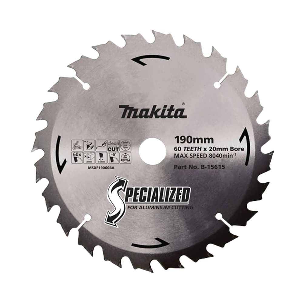 Makita Aluminium Saw Blade Mitre Saw - Specialised TCT 190 mm 60T