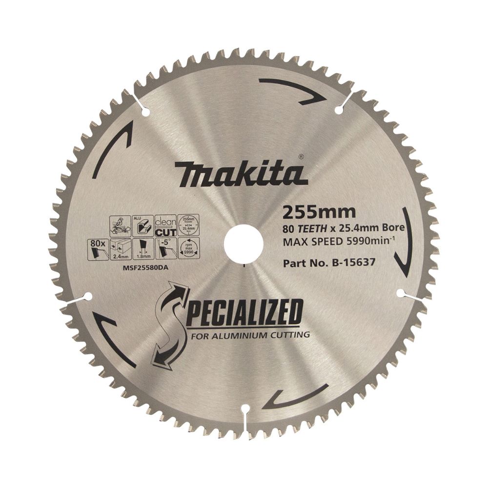 Makita Aluminium Circular Saw Blade - 255mm (10") 80T - TCT