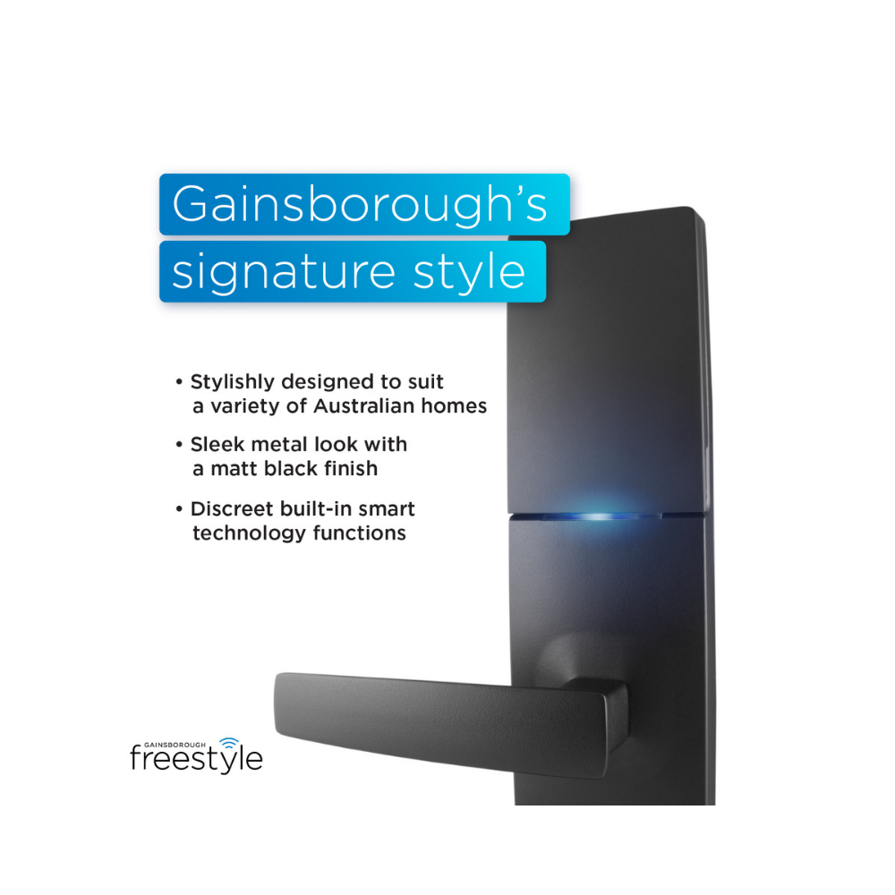 Gainsborough Trilock Freestyle Aurora Smart Digital Lock - Matt Black