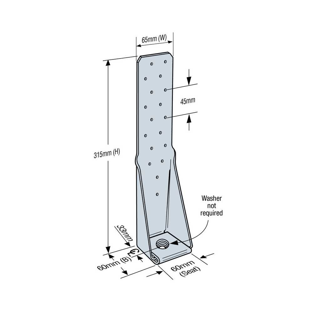 Simpson HTT4 Strong-Tie® Tension Tie 60mmx315mmx50mm