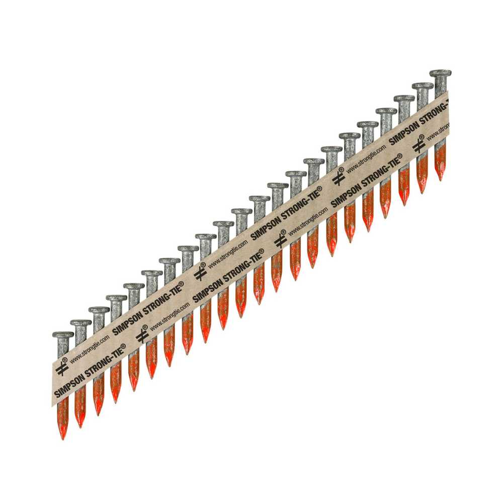 Simpson Strong‑Tie® Smooth Shank Structural Connector Nails Paper Collated Galvanised 38 x 3.32mm 500 Pack