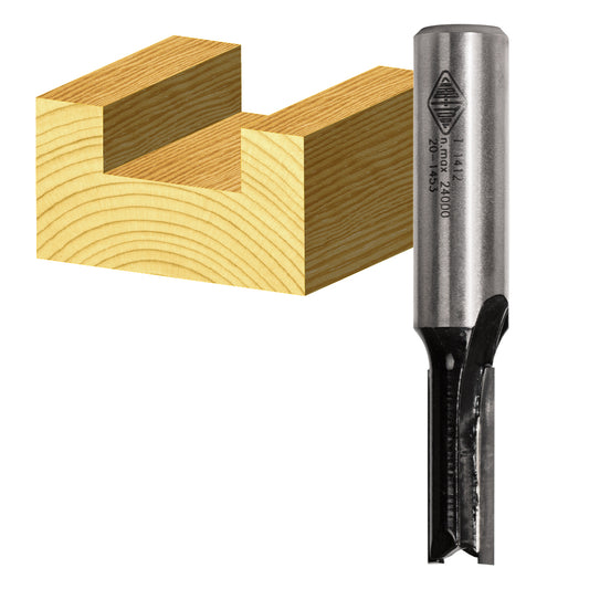 Carbitool 2 Flute  Carbide Tipped Straight Bit 9.5mm TCT, 1/2 Shk