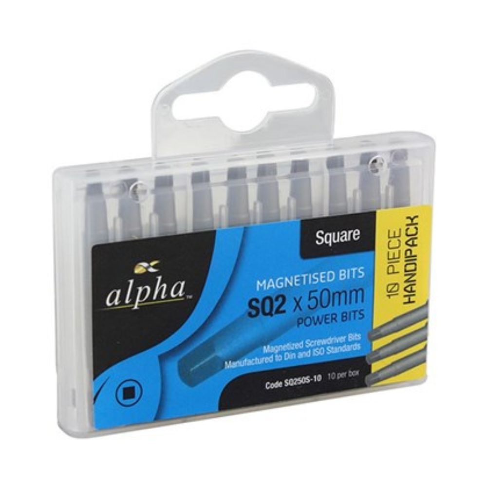 Alpha SQ2 x 50mm Power Bit - Handipack (x10)