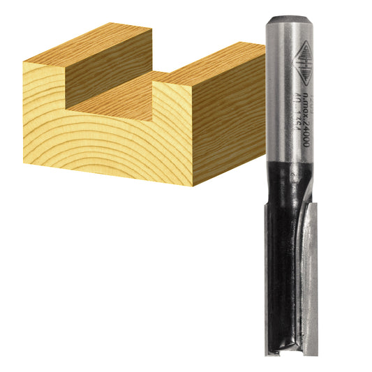 Carbitool 2 Flute Carbide Tipped Straight Bit 12.0mm TCT 1/4 Inch Shank