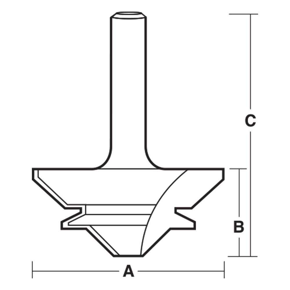 Carbitool 2 Flute Carbide Tipped Mitre Lock Bit 2.3/8 Inch Router Bit